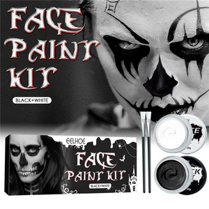 Kit de <span class=keywords><strong>Pintura</strong></span> Facial EELHOE, Profesional, Resistente al Agua, de Grado Cosmético, <span class=keywords><strong>Pintura</strong></span> Facial y Corporal Negra y Blanca, Maquillaje de Vampiro, Zombi y <span class=keywords><strong>Calavera</strong></span> - Product Image 2