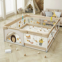 Grand parc pour bébé intérieur/extérieur au design moderne Tapis rampant pour nouveau-né Centre d'activités pour enfants en plastique durable pour chambre à coucher et parc