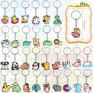 Q Y Llaveros de PVC Personalizados para Niños y Mujeres Paquetes al por Mayor Diseños de Animales Lindos Colgantes para Mochilas - Product Image 4