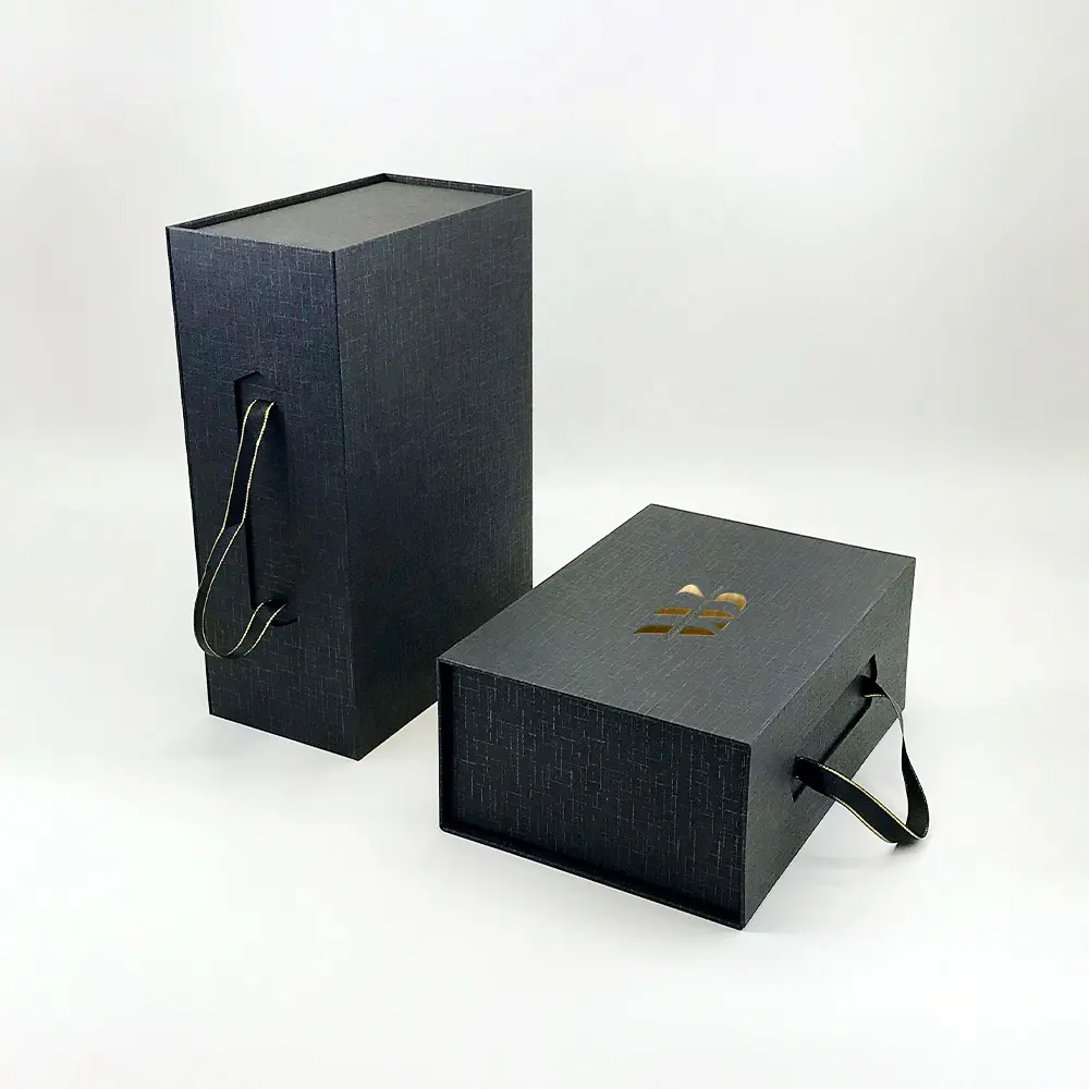 Konferans çantası kutusu ile özel Logo Malette siyah yumuşak deri erkek evrak Laptop omuz kağıt torba lüks masonik karton cher