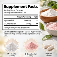 Capsules de Myo-Inositol avec D-Chiro Inositol à logo personnalisé pour soutenir l'équilibre hormonal et la santé reproductive