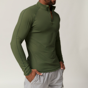 Herren Schnelltrocknende Aktiv-Sportshirts Viertelreißverschluss Langarm-Laufpullover Outdoor-Sweatshirt - Product Image 4