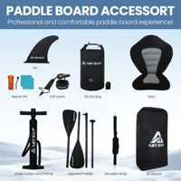 Tabla de Paddle Surf Inflable OEM de 11'x31.5"x6" (275L, 140kg), con Tecnología Drop Stitch DWF, Pala de Fibra de Carbono, Certificación CE EN ISO, para Principiantes
