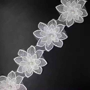 Di alta qualità in Tulle stile francese <span class=keywords><strong>con</strong></span> finiture in pizzo <span class=keywords><strong>con</strong></span> perle di diamanti ricamate <span class=keywords><strong>con</strong></span> <span class=keywords><strong>perline</strong></span> di fiori tessuto di pizzo <span class=keywords><strong>con</strong></span> buona <span class=keywords><strong>copertura</strong></span> di metri Per Kg - Product Image 3