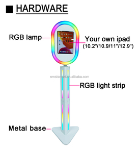 Novo Design de Cabine Fotográfica para <span class=keywords><strong>iPad</strong></span> e Smartphones 10.2/11/12.9 com Iluminação RGB e Controle Remoto para Festas e Casamentos - Product Image 5