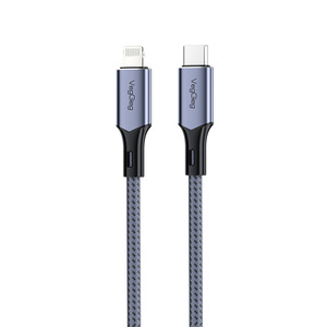 Cable Trenzado USB-C Resistente de 27W, Cable de Carga Rápida PD para <span class=keywords><strong>iPhone</strong></span>, Cable de Sincronización de Datos con Calidad MFi, 1m 2m 3m, Blanco/Negro - Product Image 4