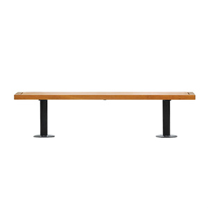 Mobilier d'extérieur Wpc Banquette dos nu en bois Banquette de parc extérieure Chaise de jardin en chêne récupéré sans dossier - Product Image 3