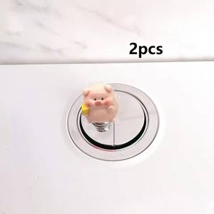 Boutons de réservoir d'eau Bouton de presse de toilette Protecteur d'ongle long Presseur de toilette cochon mignon Outils de presse de toilette multi-utiles - Product Image 3