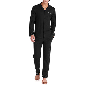 Tùy Chỉnh Cổ Điển Đường Ống Mens Đồ Ngủ Chất Lượng Cao Tre Đồ Ngủ Dệt Kim Mens Pajama Set - Product Image 4