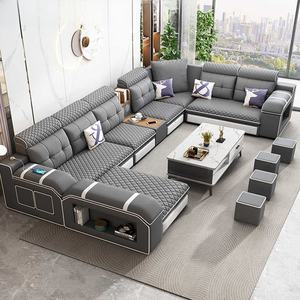 Sofá Modular de Tela Seccional para Sala de Estar, Combinación Simple y Moderna para Apartamentos Grandes, Sofá de Esquina de 7 Plazas - Product Image 1