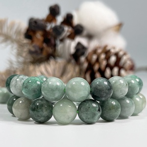Natural Burma <strong>Jade</strong> Beads Emerald Smooth <strong>Stone</strong> Round Gemstone Loose Beads for Jewelry Making Craft - Product Image 2