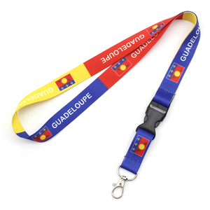 2025 nouveau Design drapeau cou lanière personnalisé <span class=keywords><strong>Guadeloupe</strong></span> drapeau Polyester lanière porte-carte lanière porte-clés pour <span class=keywords><strong>les</strong></span> entreprises - Product Image 1