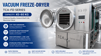 Équipement de lyophilisation automatique TCA50Kg 60Kg en SUS304 avec contrôle PLC et compresseur Bitzer