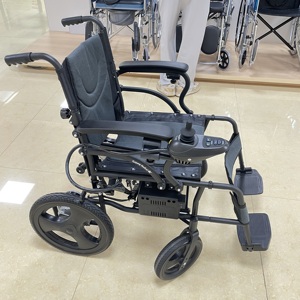 Silla de ruedas eléctrica Plegable ligera de acero al por mayor controlador inteligente batería de plomo ácido de viaje de 4 ruedas para discapacitados - Product Image 3