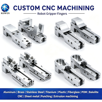 Mordazas de Pinza para Robot Industrial de Precisión Profesional, Elementos Finales Mecanizados por CNC, Aluminio 6061 Anodizado Duro Personalizado para Mecanizado