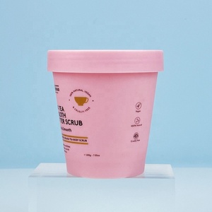 Pot en plastique pour crème cosmétique avec couvercle à vis, idéal pour après-shampoing, crème hydratante, beurre corporel et gommage. - Product Image 3