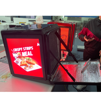 Boîte de livraison alimentaire LED 3 faces P3.91, écran LED étanche IP65, affichage LED FRP 4G GPS WiFi pour publicité sur moto