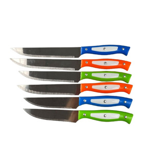 Stainless Steel Knife Set 6 Inch 3 Piece Colorful Handle Kitchen Fruit Vegetable Cutter Straight Edge Polished Blade - Product Image 5