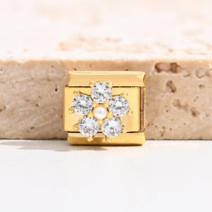 Ensemble de bracelets à breloques tendance en alliage de zinc, cristaux et strass, bijoux modulaires DIY, cadeau pour femme, forme de cœur - Product Image 3