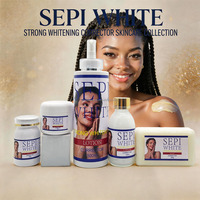 Ensemble de soins de la peau avancés SEPI White, éclaircit et unifie visiblement le teint, atténue les taches brunes et le mélasma pour les peaux foncées, vente en gros