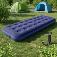 Matelas Gonflable Simple de Haute Qualité, Épais, pour Extérieur, Lit Gonflable de Camping, Matelas Pliant Floqué, Matelas Paresseux