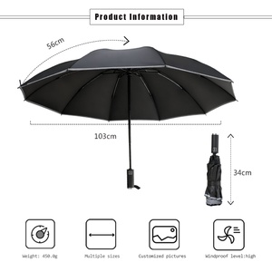 Smilx Unbreakable 8 RIBS Iron Tube 97cm Modern Windproof Three-Folding Travel <b>Umbrella</b> Pongee All-in-One Fully-<b>Automatic</b> - Product Image 5