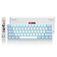 Nuevo Teclado Mecánico Portátil HXSJ K61 60% con Cable USB Tipo-C Desmontable, Iluminación Ice Blue Streamer y Correa Creativa