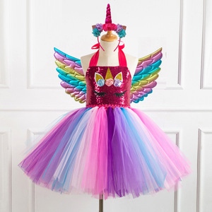 <span class=keywords><strong>Vestido</strong></span> <span class=keywords><strong>de</strong></span> <span class=keywords><strong>Unicornio</strong></span> para Niñas <span class=keywords><strong>de</strong></span> 2 a 12 Años con Diadema y Alas, Vestidos para Fiestas <span class=keywords><strong>de</strong></span> Cumpleaños - Product Image 4