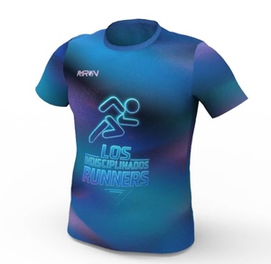 Livraison rapide, design personnalisé, t-shirt en maille 100% polyester, sublimation, séchage rapide, t-shirt de course à pied à manches courtes pour hommes, marathon 5k - Product Image 1