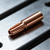 Pointe de soudage conique usinée CNC en cuivre et acier inoxydable, haute conductivité thermique, pièces de machine à souder, support de dessin personnalisé, axe
