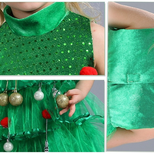 <span class=keywords><strong>Disfraz</strong></span> de árbol de <span class=keywords><strong>Navidad</strong></span> para niñas pequeñas, traje de baile de elfo verde para guardería - Product Image 5