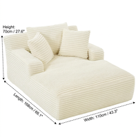 Canapé modulaire sectionnel moderne en tissu velours côtelé, compressé sous vide, avec blocs de mousse à mémoire de forme haute densité pour salon et appartement