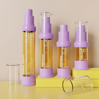 Flacon cosmétique sans air personnalisé de luxe en PETG pour lotion, huile essentielle, sérum, crème, emballage vide avec pompe 10ml 15ml 20ml 30ml