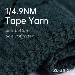1/4.9NM 40% Baumwolle 60% Polyester Flachs trick maschine Phantasie Häkel pullover Kegel Strick garn