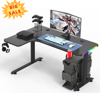 BEISIJEI Gaming Computer Desk Study Writing Corner mesa de juegos Escritorio en forma de L 7 colores RGB para Pc Home Office Laptop Table