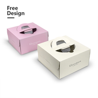 Boîte à gâteau personnalisée avec poignée et fenêtre transparente, emballage alimentaire en papier de qualité alimentaire pour pâtisserie, boîte cadeau pour biscuits