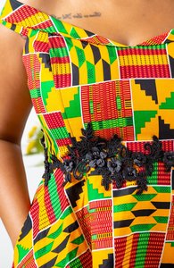 Vêtements ethniques africains personnalisés Afrique de l'Ouest Robe à épaules nues haute basse pour l'été - Product Image 6