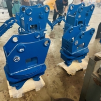 Mini-excavatrice avec rotateur hydraulique inclinable et rotatif, attache rapide