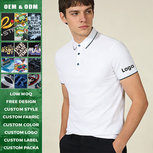 Polo unisexe personnalisé en mélange de coton 40s tricoté 200 g/m², col contrastant, toucher doux, respirant, manches courtes, haut décontracté pour le bureau - Product Image 1