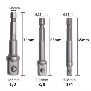 Kit d'adaptateurs hexagonaux vers carrés 1/4" 3/8" 1/2" en acier CR-V, convertisseur de douilles pour perceuse, à ressort, pour clé à chocs pneumatique - Product Image 4