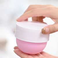 Bocaux en plastique PP blancs et roses en forme de bol de 100g, 200g, 300g pour beurre corporel et gommage cosmétique avec logo personnalisé