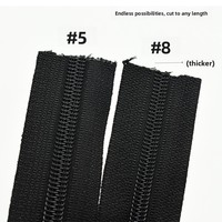 Fermeture éclair double tête en nylon n°3, n°5, n°8, sans verrouillage, bidirectionnelle, pour sacs à dos, bagages et accessoires – En stock
