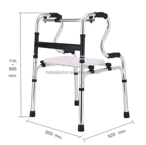 Walker Lipat dari Paduan Aluminium dengan Kursi dan Alas Kaki Anti-Selip untuk Pasien Rehabilitasi Pasca Operasi - Product Image 1
