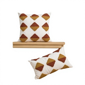 Luxury Boho Custom Tufted Woven Cotton <b>Throw</b> Pillow Cover Geometric Pattern Living Room Home Decor Removable Washable Indian - Product Image 1