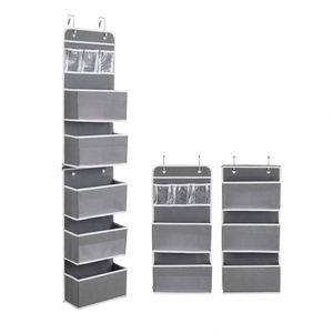 Sac de rangement derrière la porte à six couches en tissu non tissé avec fermeture éclair, sac de rangement mural pour dortoir, sacs de courses - Product Image 1