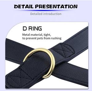 Conjunto de arnés de perro suave sin tirones, conjunto de correas de cuello de Pu ancho, chaleco vegano de cuero para mascotas y Correa, conjunto Hondentuig para mascotas grandes y medianas - Product Image 5