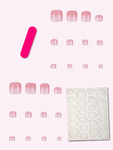 Vente en gros de 24 <span class=keywords><strong>faux</strong></span> <span class=keywords><strong>ongles</strong></span> de pieds à presser, motifs dégradés et français, pour nail art - Product Image 4