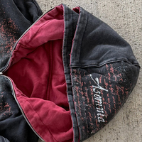Sudadera con capucha de corte holgado y largo, con cremallera completa, estilo streetwear, lavado ácido, vintage, reversible, corte cuadrado, estampado DTG, para fabricantes de ropa, venta al por mayor
