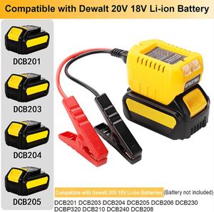 Arrancador de Coches de 13.5V 30A para Batería de Iones de Litio <span class=keywords><strong>Dewalt</strong></span> de 20v DCB200, con Cables de Arranque y Abrazaderas, Cargador de Coche - Product Image 2