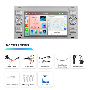 Podofo 4+64G 7'' Android Car Radio Wireless Carplay/Android Auto GPS WiFi RDS for Ford/Transit/Fiesta/Focus/Galaxy/Mondeo/Fusion - Product Image 6